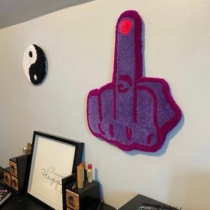 FINAL PRICE: Handcrafted “Middle-Finger” Yarn Tufted Decoration